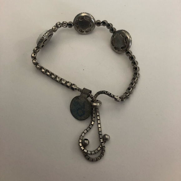 .925 evil eye adjustable tennis bracelet black CZ - Picture 5 of 5